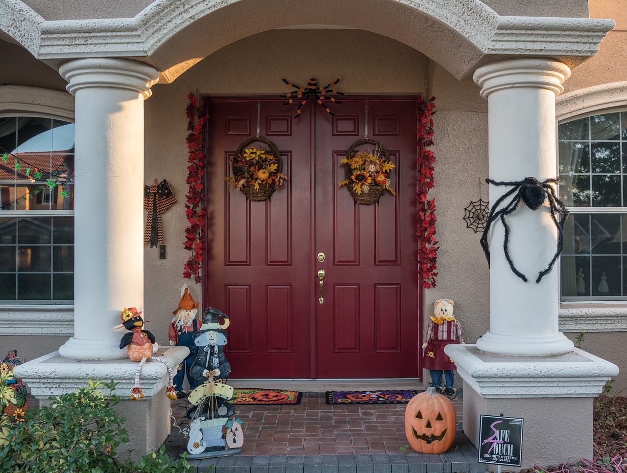 halloween, decorations, outdoor