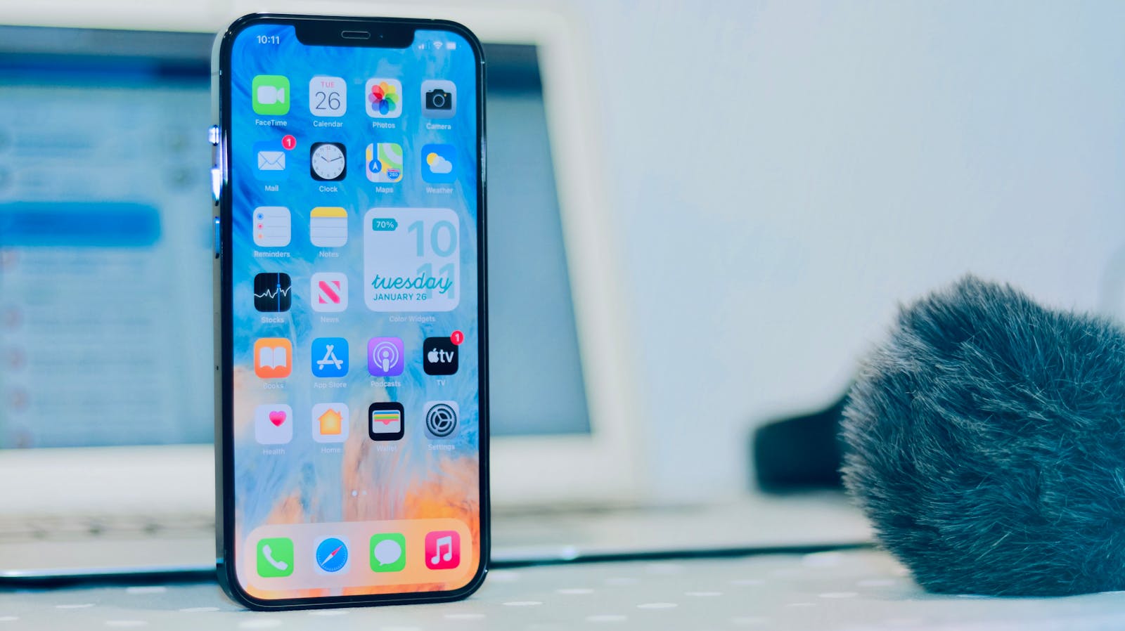 Close-up shot of an iPhone 12