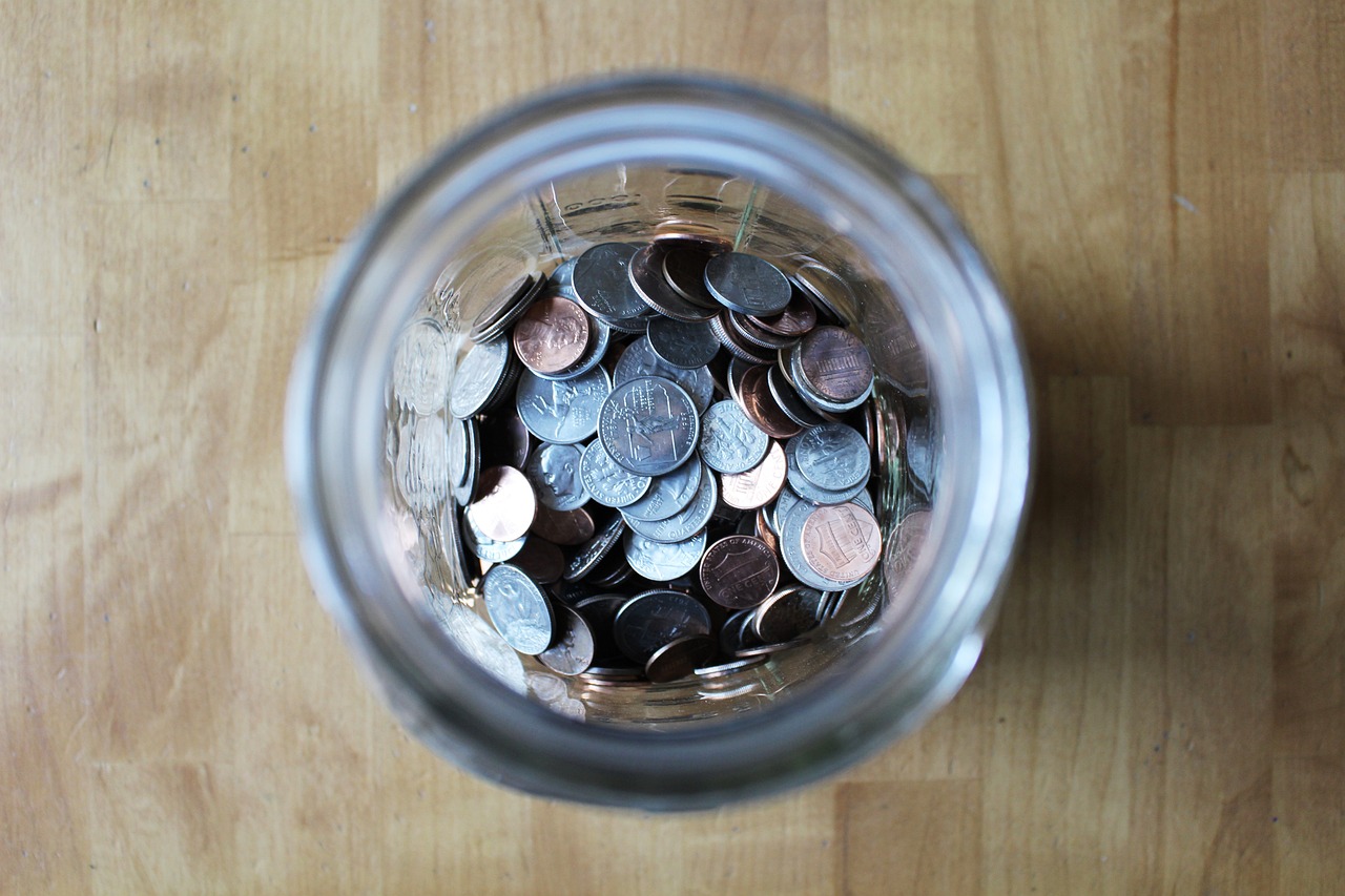 jar, coins, currency