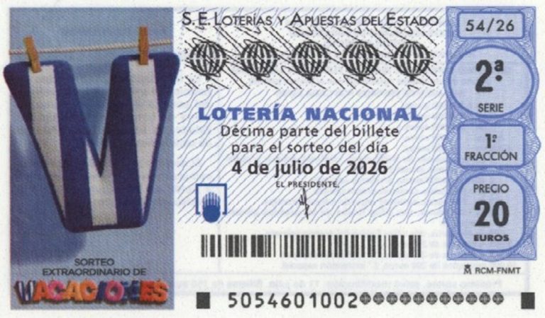 Resultados del Sorteo Extraordinario de Vacaciones de la Lotería Nacional del 4 de julio de 2026