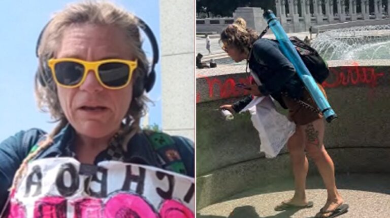 Mujer acusada de vandalizar el Monumento a la Segunda Guerra Mundial es imputada por un gran jurado federal